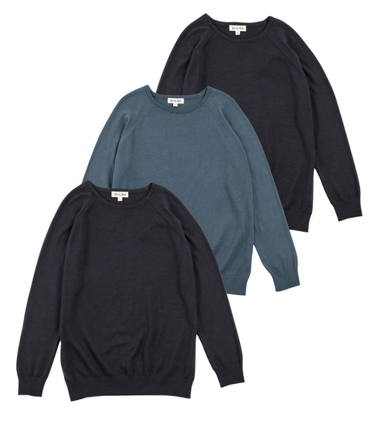 Bhumi Organic Cotton - Mens Fine Knit Round Neck Sweater Bundle