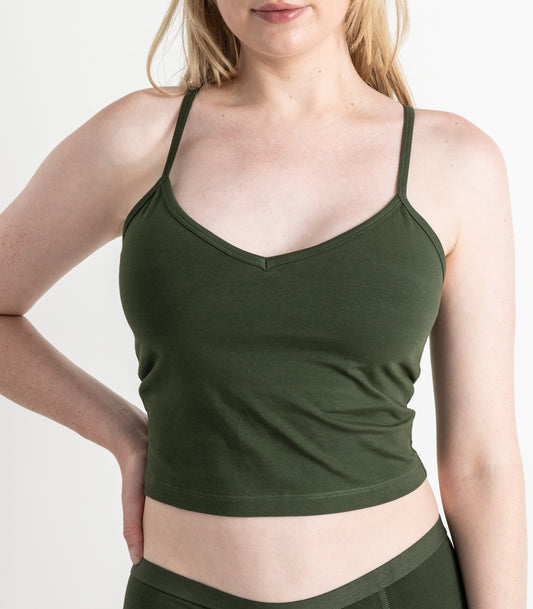 Bhumi Organic Cotton - Cropped Bra Top - Kombu Green