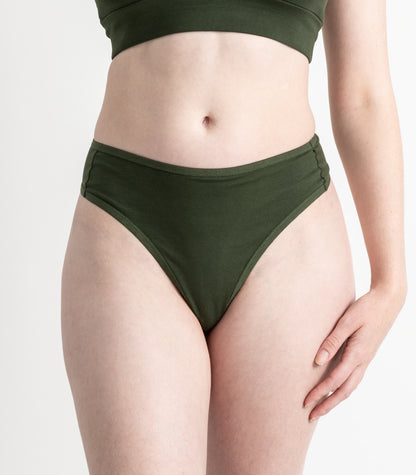 Bhumi Organic Cotton - High Rise G String (2 Pack) - Kombu Green