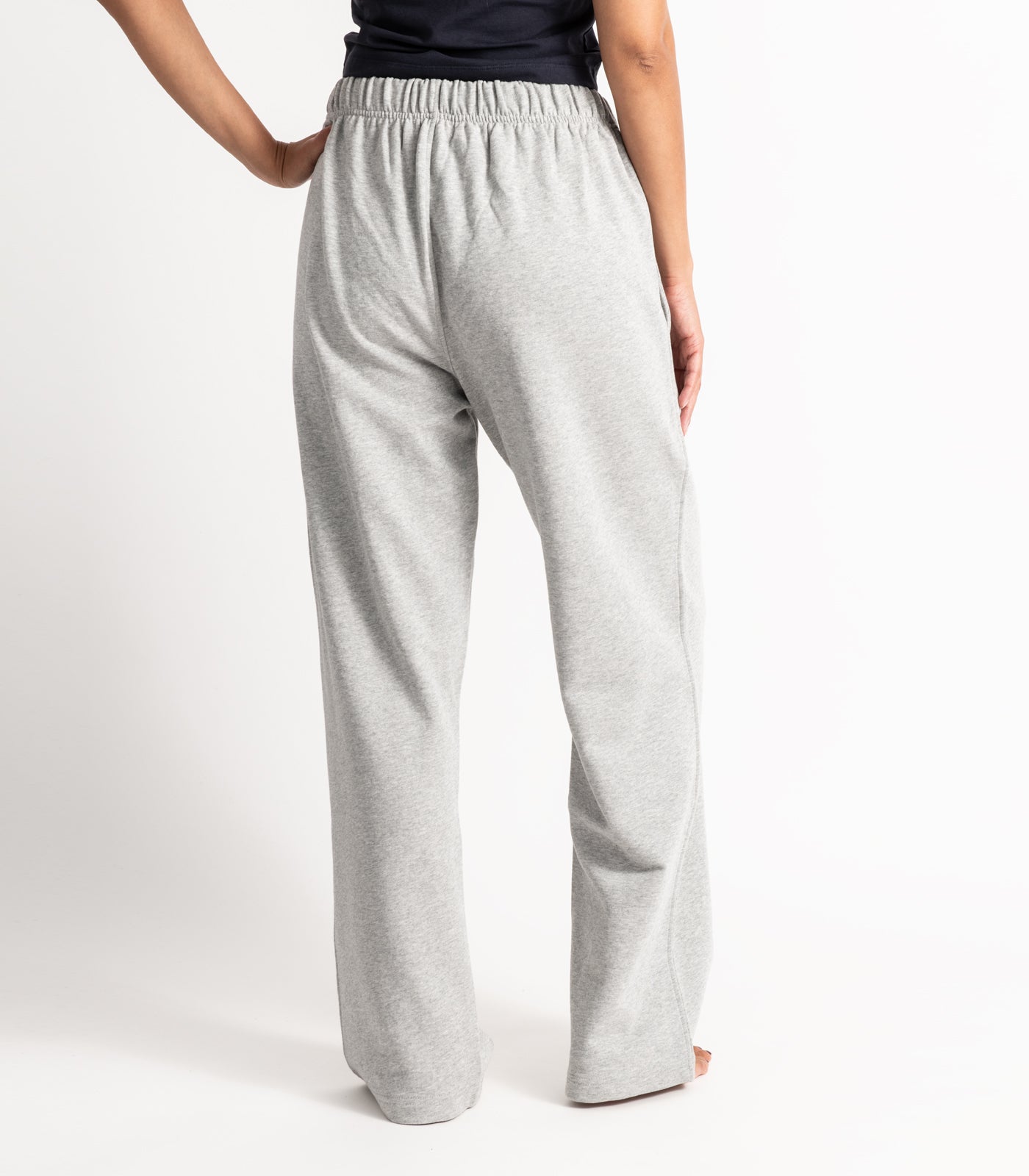 Bhumi Organic Cotton - Wide Leg Track Pant - Light Grey Melange