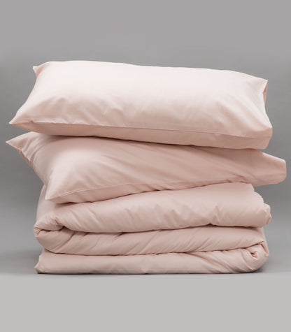 Bhumi Organic Cotton - Sateen Plain Quilt Cover - Light Pink