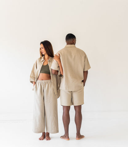 Men’s Organic Linen Lounge Shorts - Raw