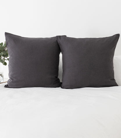 Linen European Pillow Cases - Ash