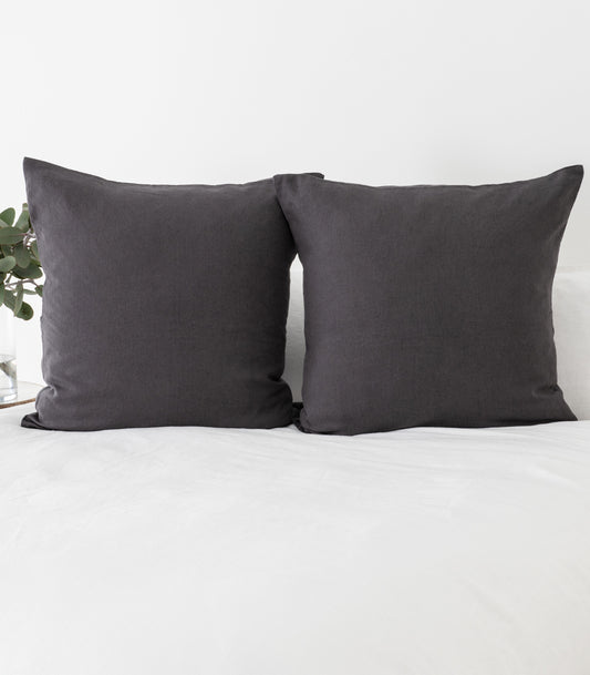 Linen European Pillow Cases - Ash