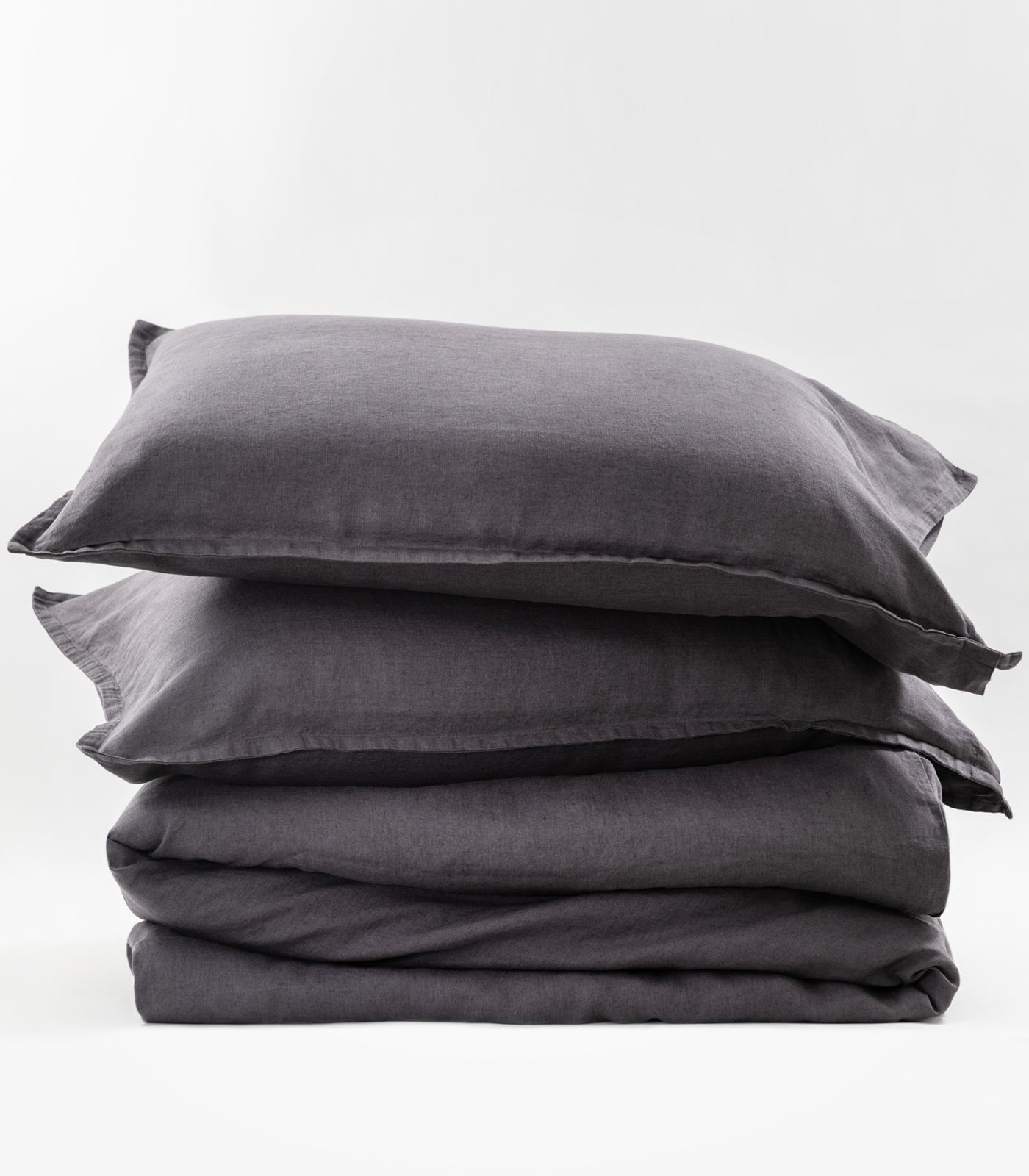 Linen Quilt Cover Set - Ash