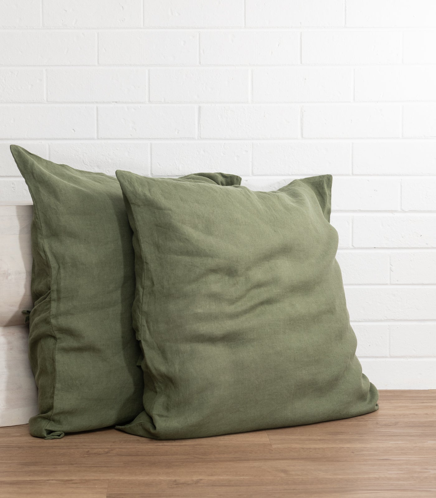 Linen Pillow Cases (pair) - European - Bronze Green