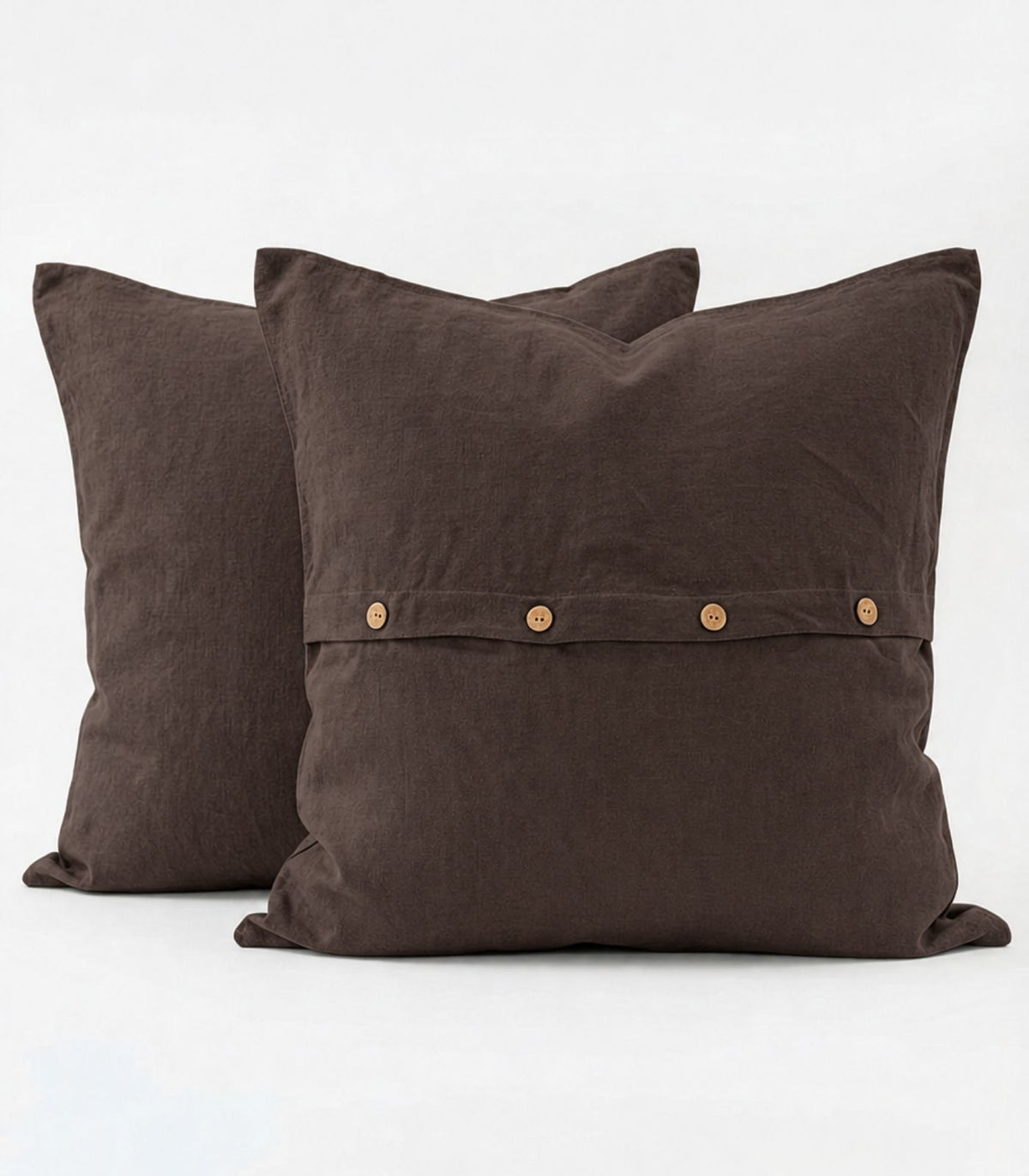 Linen European Pillow Cases - Chocolate