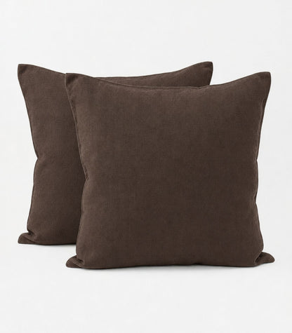 Linen European Pillow Cases - Chocolate