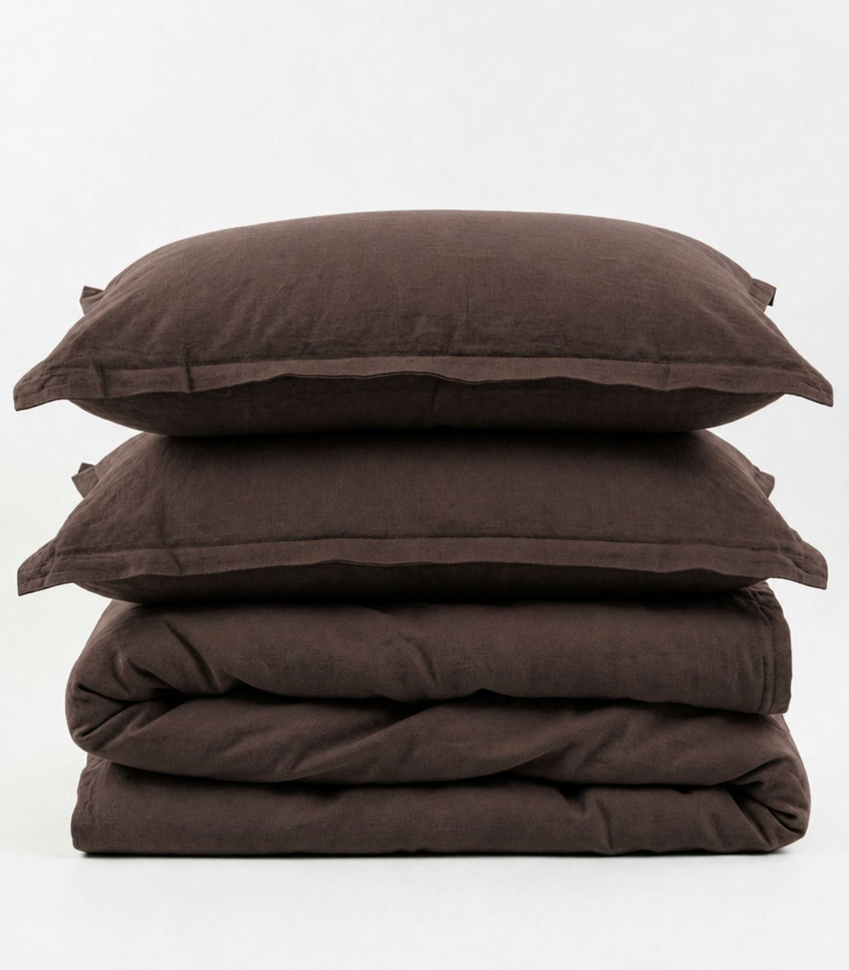 Linen Quilt Cover Set - Chocolate