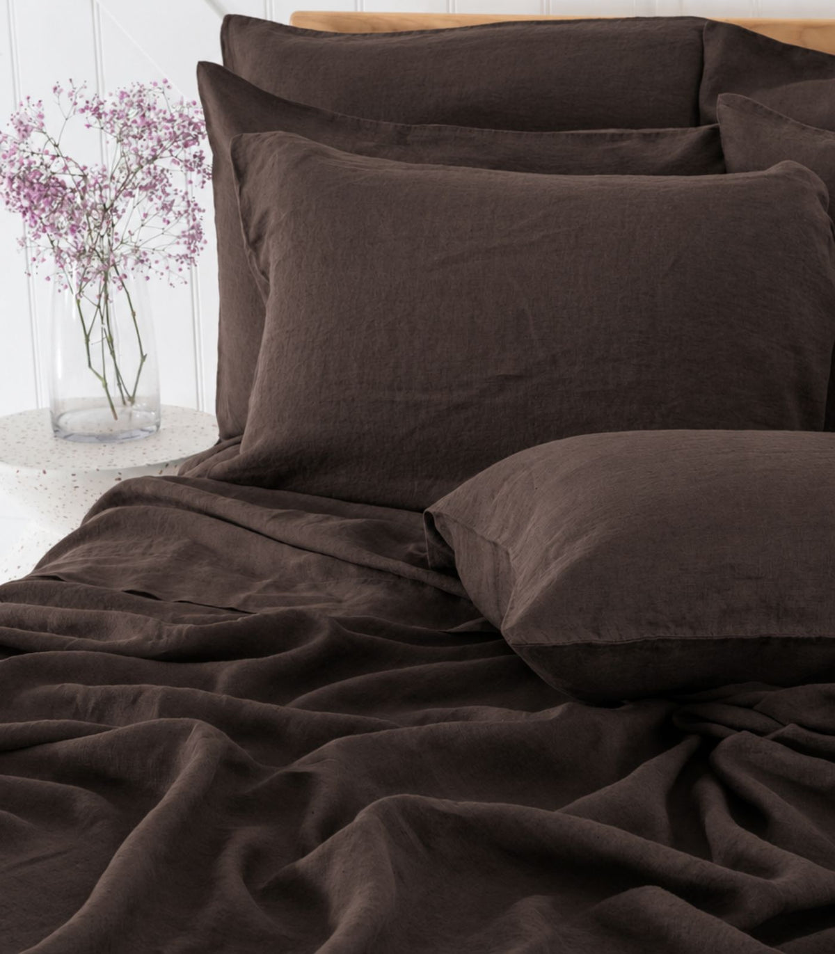 Linen Pillow Case - Chocolate