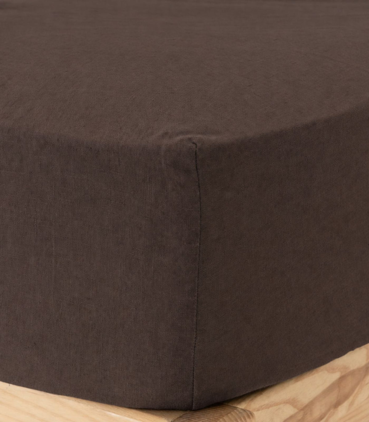 Linen Fitted Sheet - Chocolate
