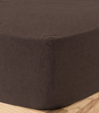 Linen Fitted Sheet - Chocolate