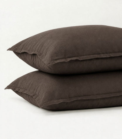 Linen Pillow Case - Chocolate