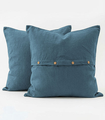 Linen European Pillow Cases - Indian Teal
