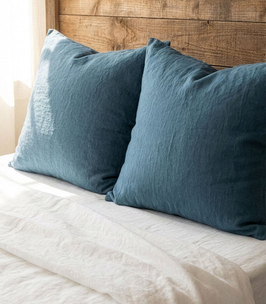 Linen European Pillow Cases - Indian Teal