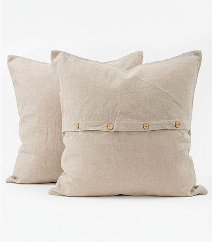 Linen European Pillow Cases - Raw