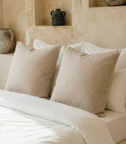 Linen European Pillow Cases - Raw