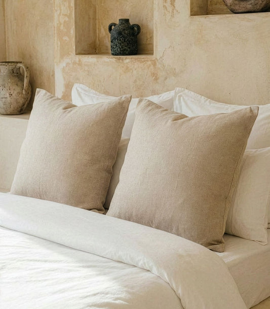 Linen European Pillow Cases - Raw