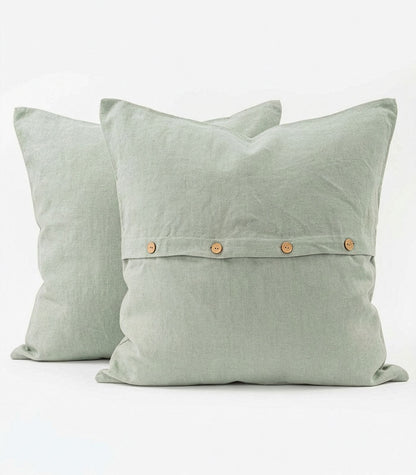 Linen European Pillow Cases - Sage