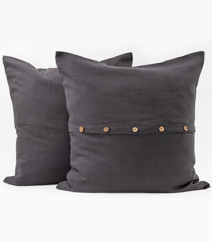 Linen European Pillow Cases - Ash