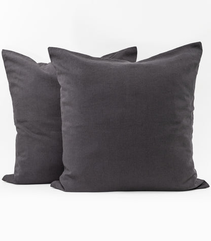 Linen European Pillow Cases - Ash