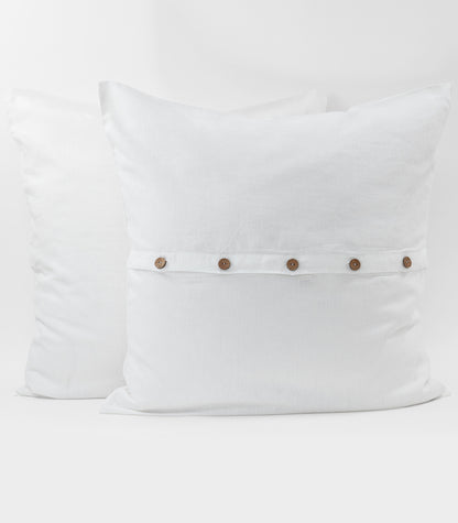Linen European Pillow Cases - White