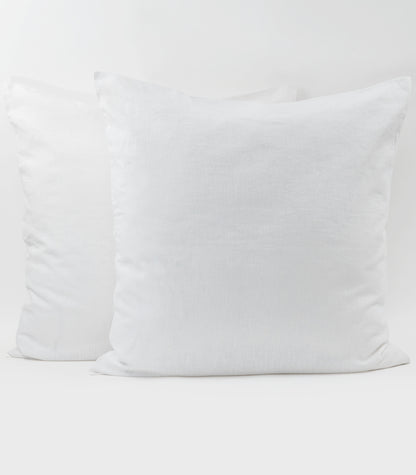 Linen European Pillow Cases - White