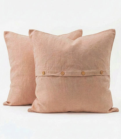 Linen European Pillow Cases - Terracotta Blush