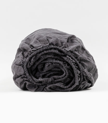 Linen Fitted Sheet Set - Ash