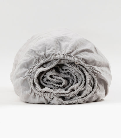 Linen Fitted Sheet Set - Fog