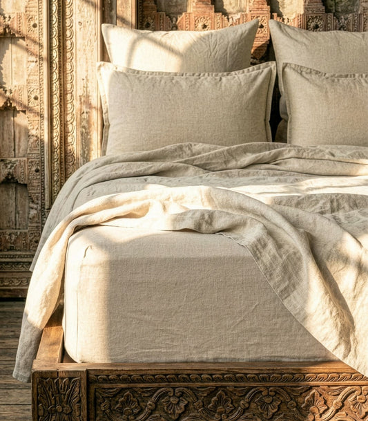 Linen Fitted Sheet - Raw