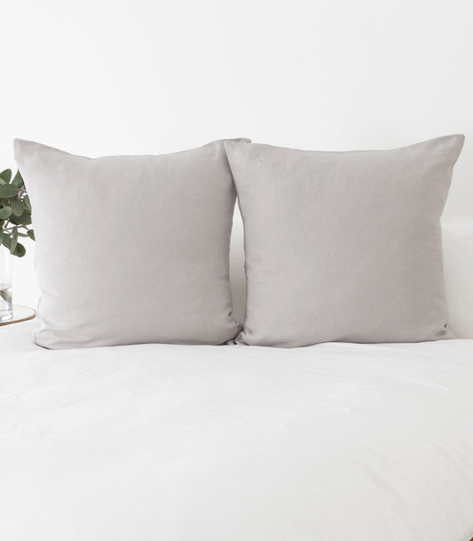 Linen European Pillow Cases - Fog