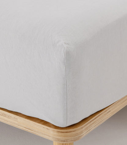 Linen Fitted Sheet Set - Fog