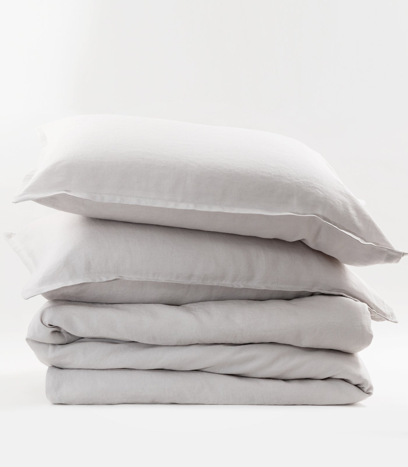 Linen Quilt Cover Set - Fog