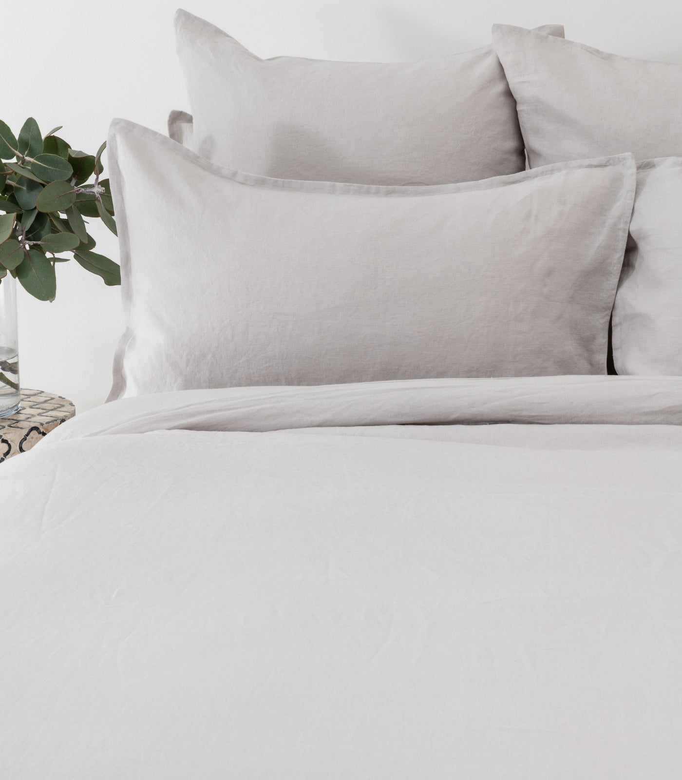 Linen Quilt Cover Set - Fog