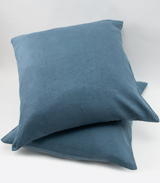 Linen Pillow Cases (pair) - European - Indian Teal