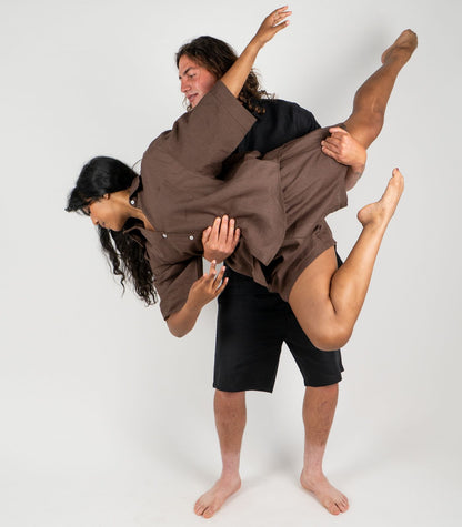 Organic Linen Boxy Lounge Shorts & Lounge Shirt