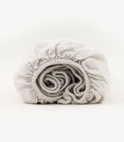 Bhumi Organic Cotton - Linen Fitted Sheet - Ice