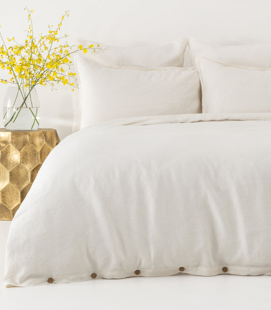 Linen Quilt Cover Set - Natural
