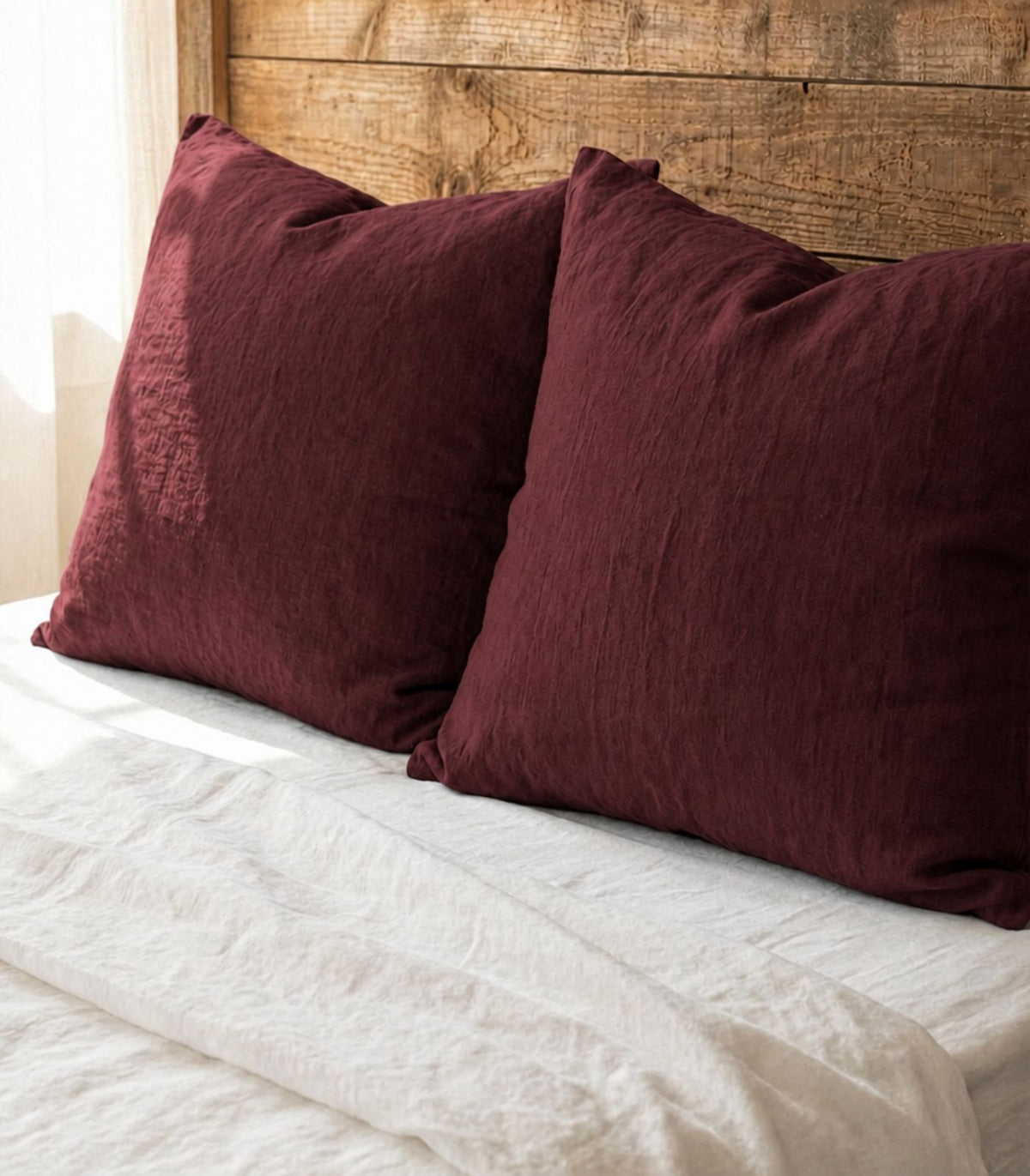 Linen European Pillow Cases - Plum
