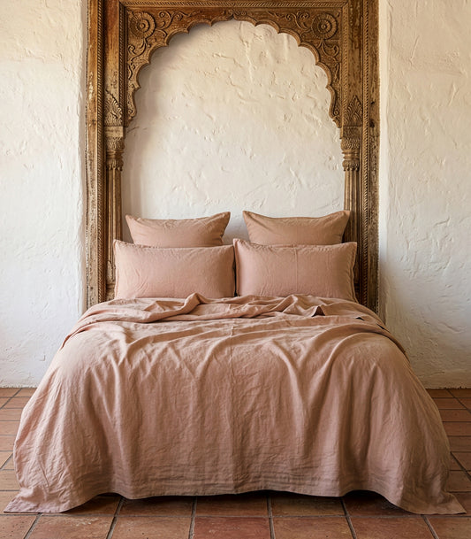 Linen Sheet Set - Terracotta Blush