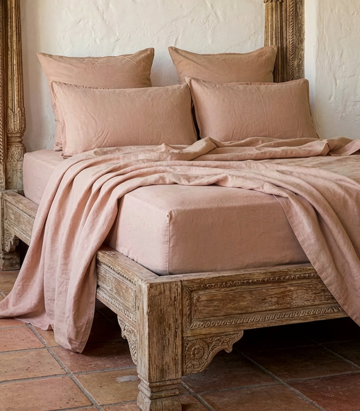 Linen Sheet Set - Terracotta Blush