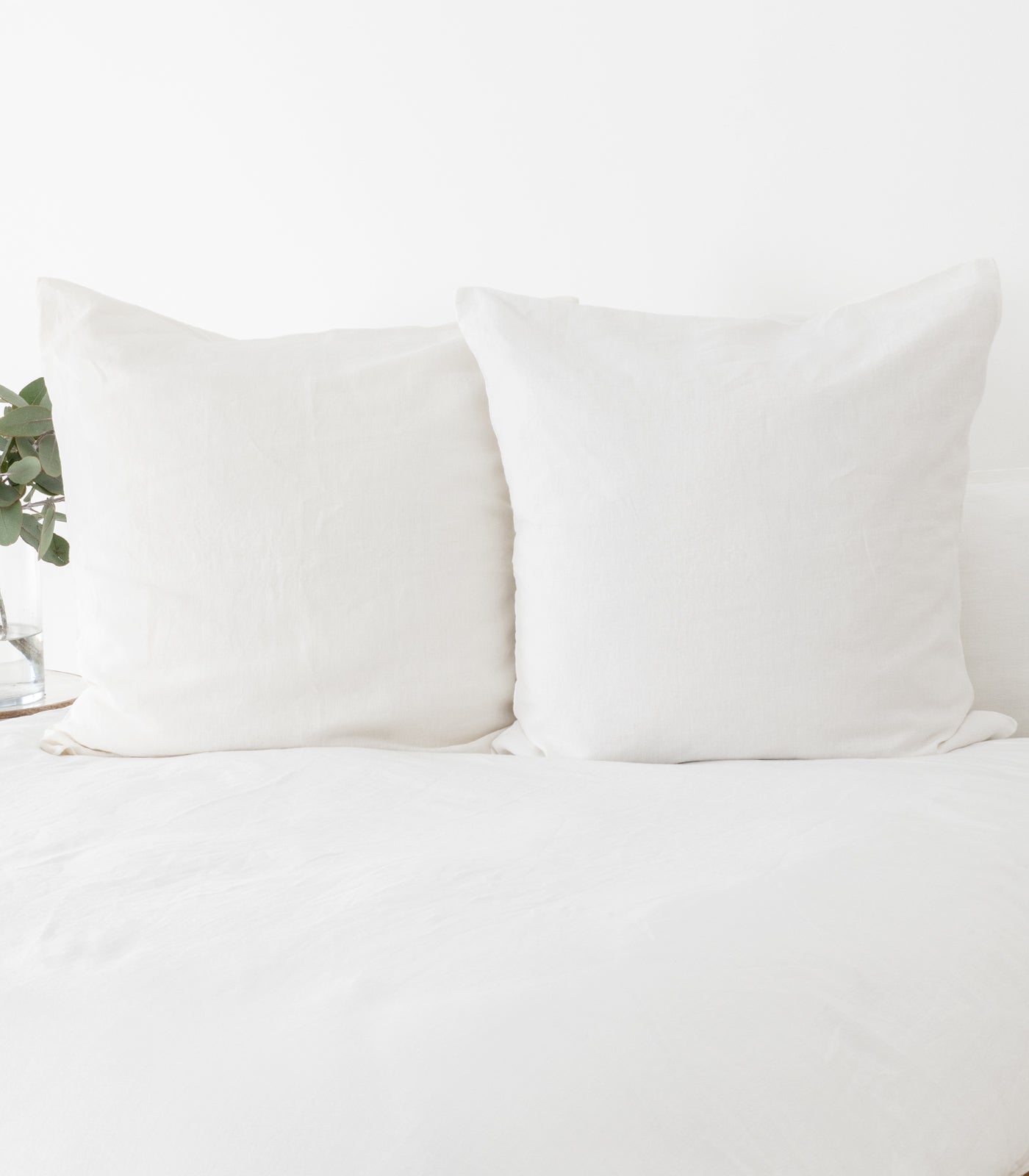 Linen European Pillow Cases - White