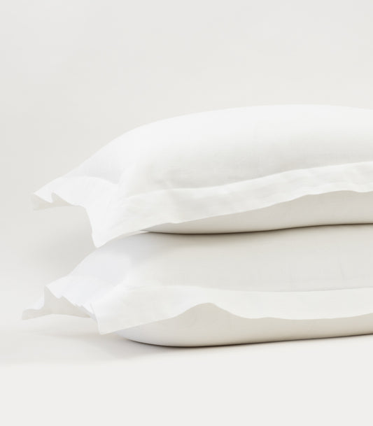 Bhumi Organic Cotton - Linen Pillow Cases (Pair) - White
