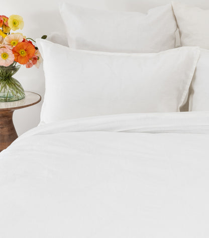 Linen Quilt Cover Set - White