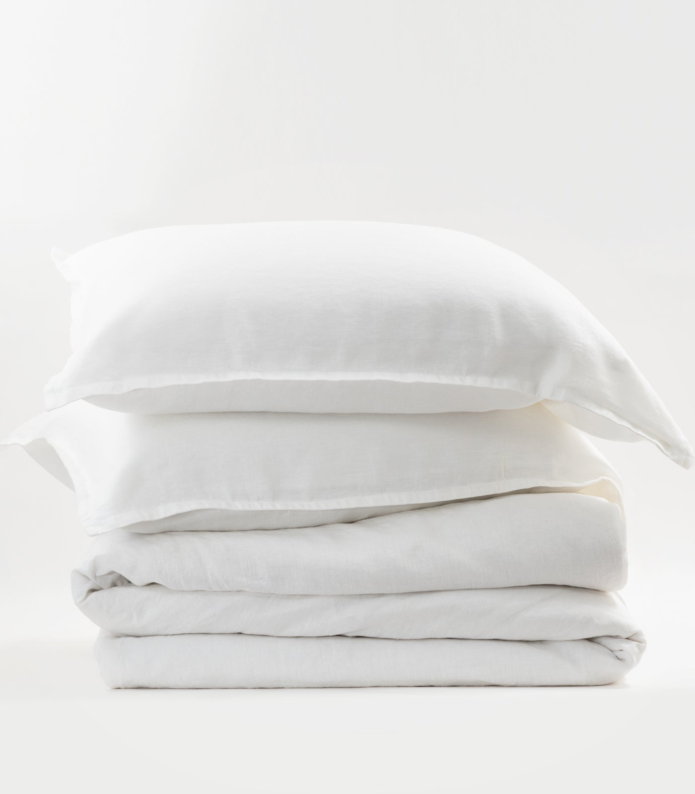 Linen Quilt Cover Set - White