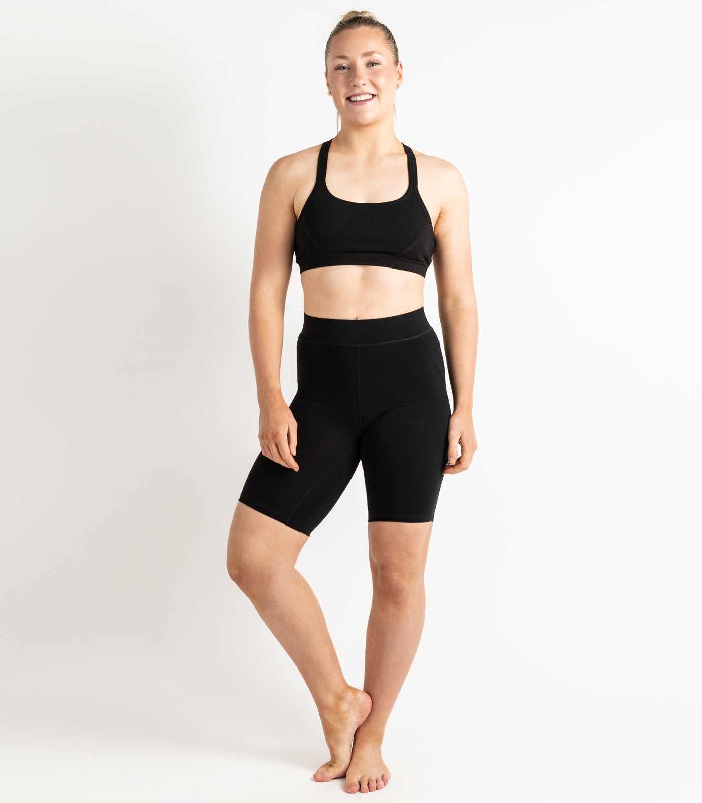Pocket Long Bike Shorts - Black