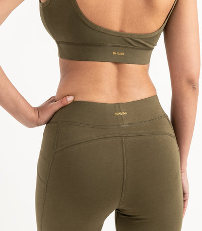 Long Bike Shorts - Dark Olive