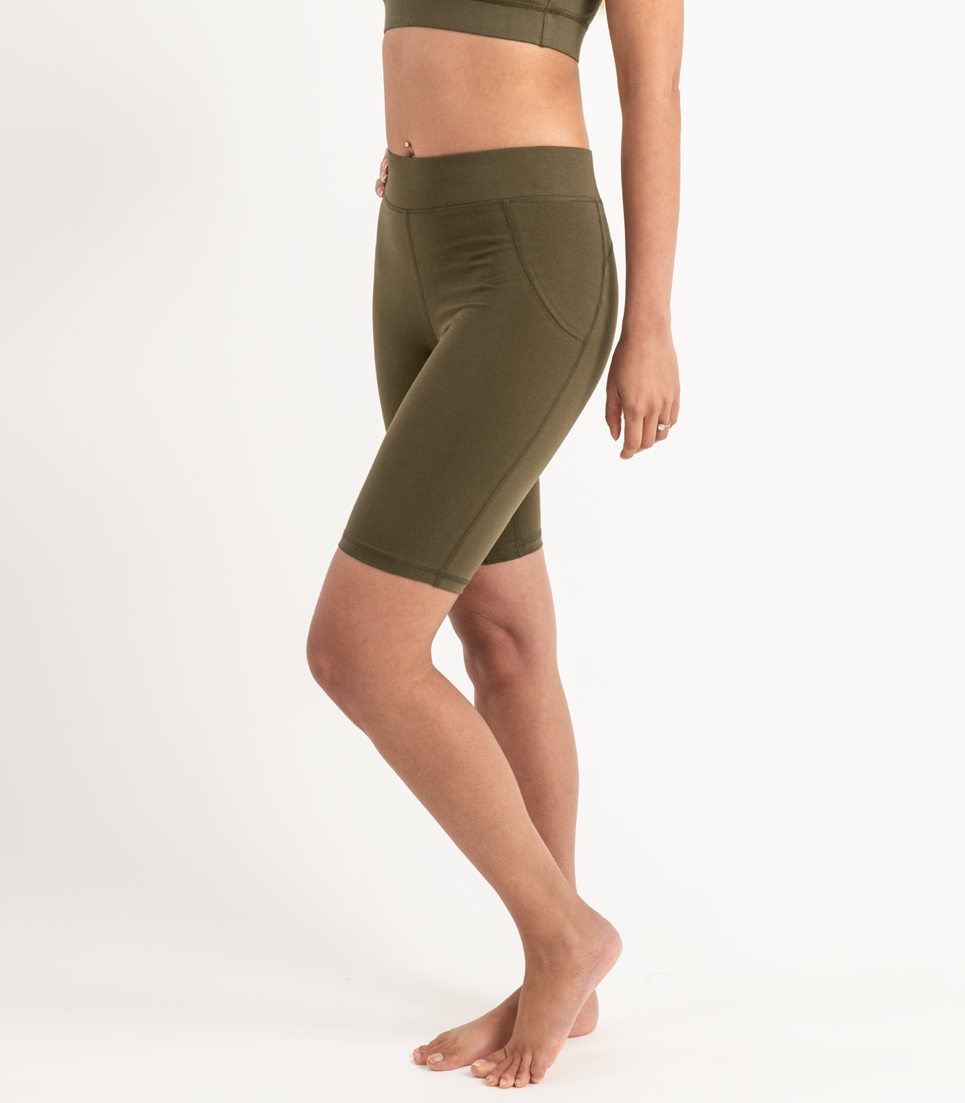 Long Bike Shorts - Dark Olive