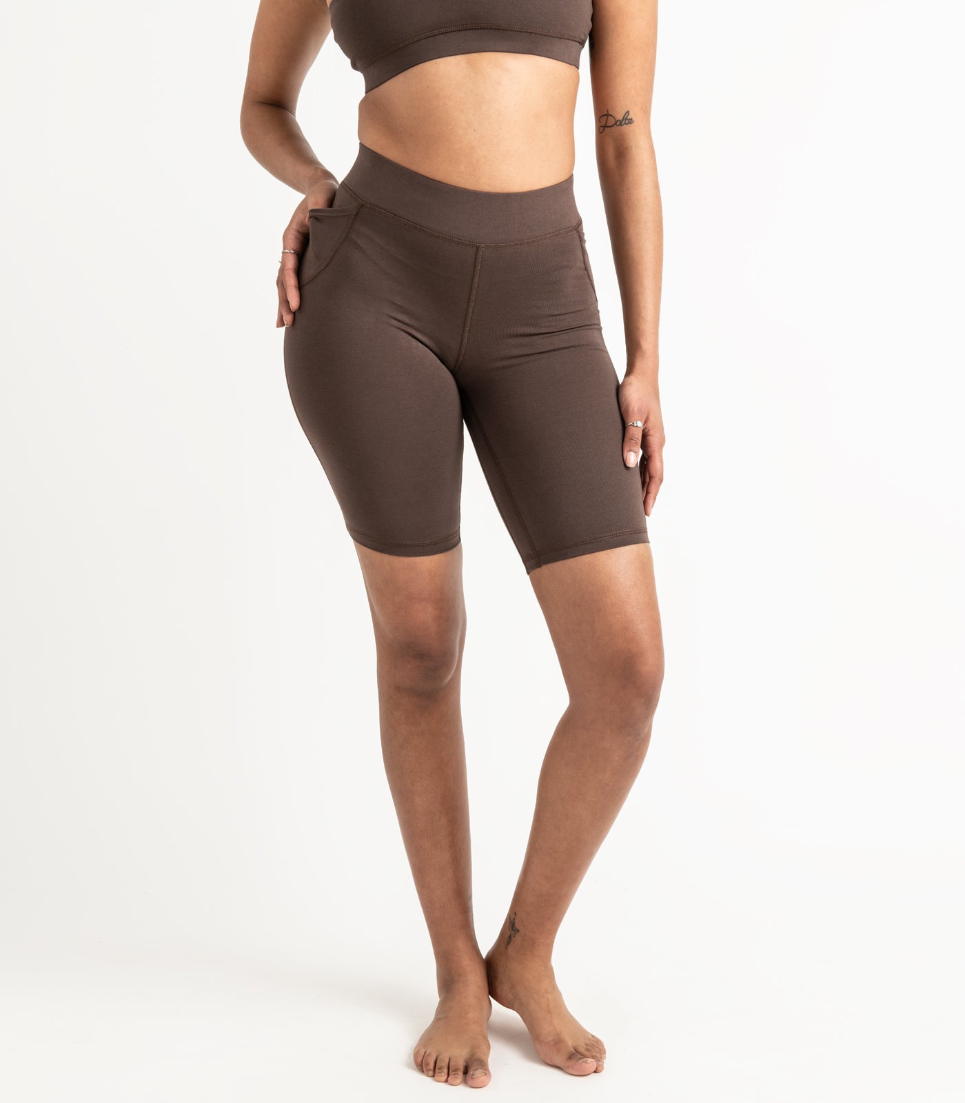 Pocket Long Bike Shorts - Chocolate Martini